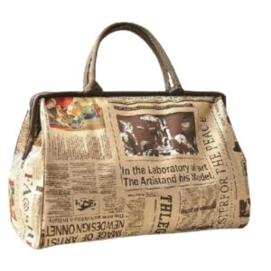 Newsprint Retro Bag Canvas Messenger Bag Shoulder Bag Travel Handbag Travel Bag Satchel Vintage Casual Bag