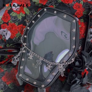 Gothic Backpack Coffin Shape Ita Bag Clear Backpack Handbag Kawaii Backpack Japanese Everyday Anime Bag Shoulder Bag Girl Ita Backpack